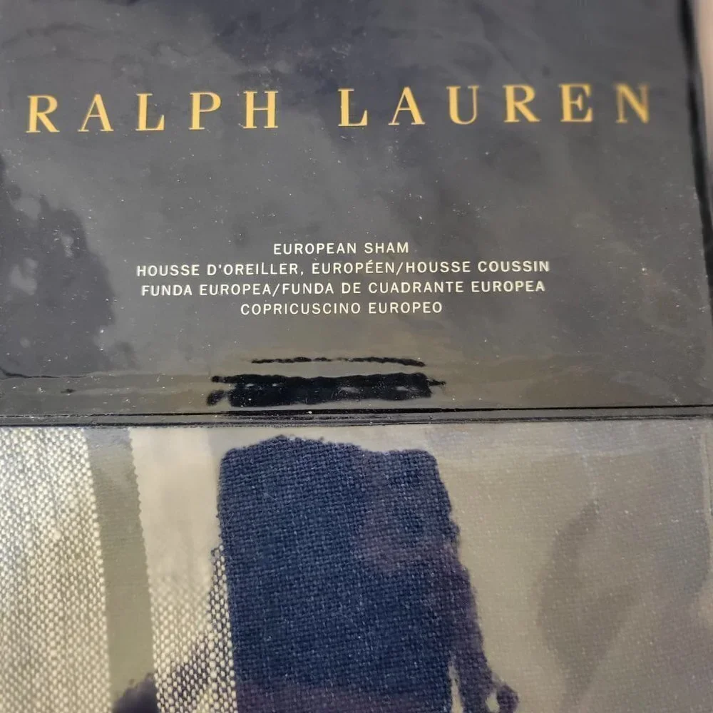 Ralph Lauren Addison Jayme Navy Cream 26 X 26 in. European Sham